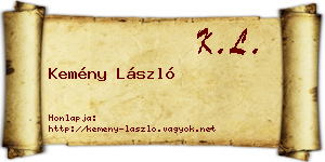 Kemény László névjegykártya