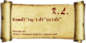 Kemény László névjegykártya